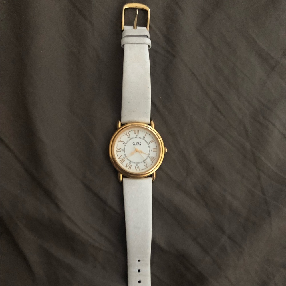 Ladies white guess watch